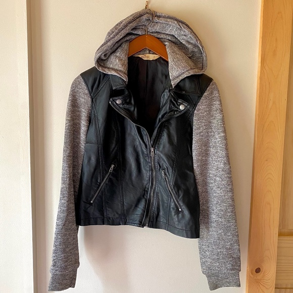 Hollister Vegan Leather & Terry Fleece Jacket - Picture 1 of 12
